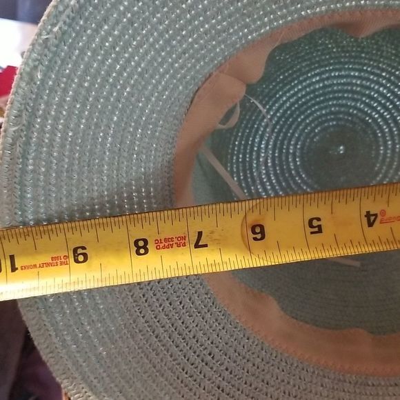 Straw Summer Hat With Flower Women's Light Green - Picture 6 of 6